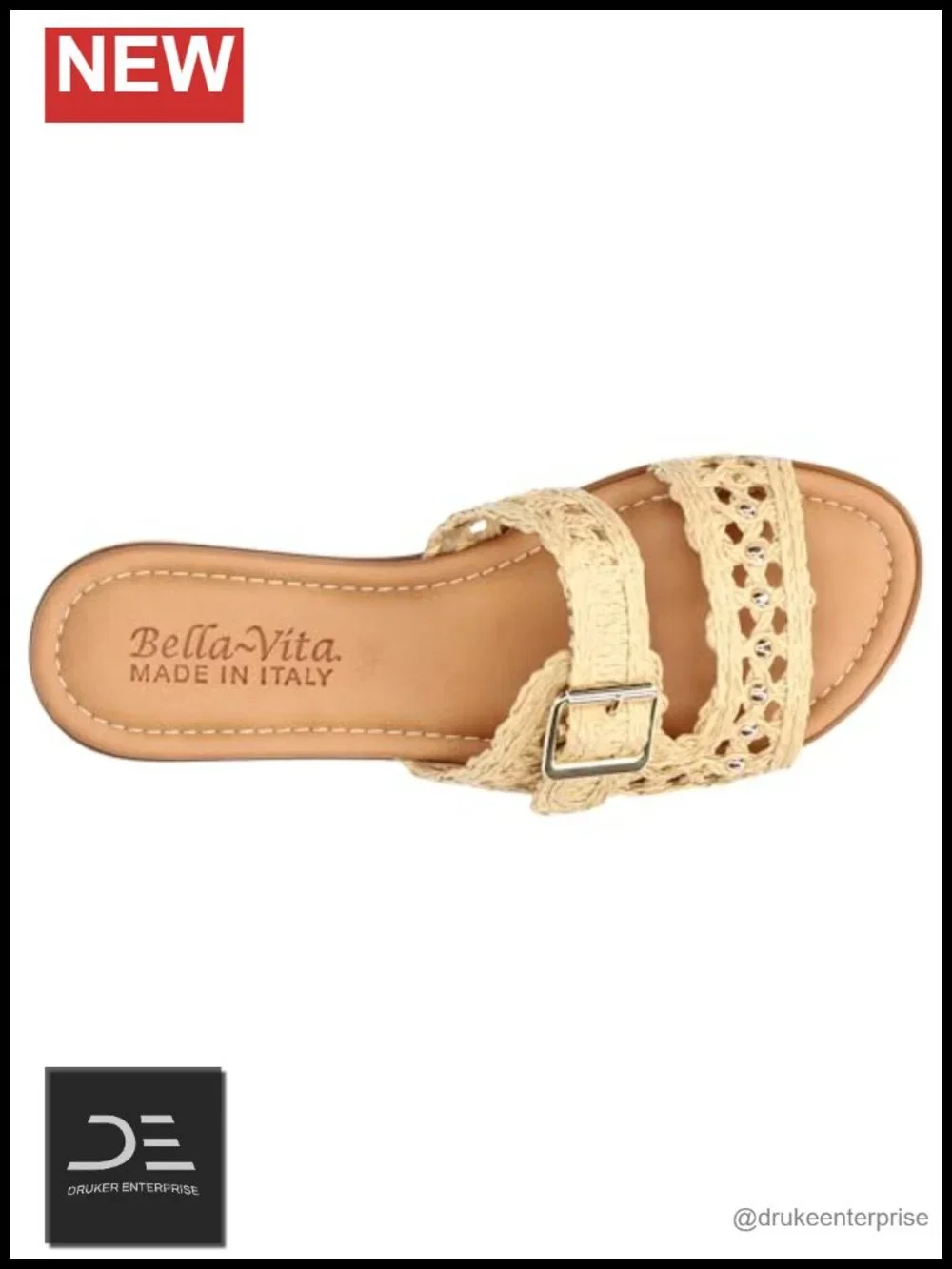 Womens Woven Slide Sandals 1.25 Wedge Heel Adjustable Ankle Strap
